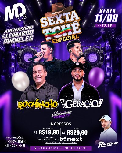 SEXTA TCHÊ 11/09 BOCHINCHO E GERAÇÃO