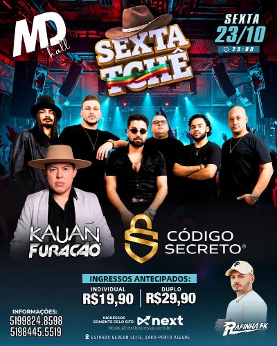 SEXTA TCHÊ 23/10 KAUAN &amp; CÓDIGO SECRETO