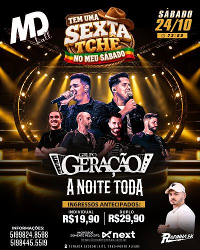 SÁBADO TCHÊ 24/10 GERAÇÃO