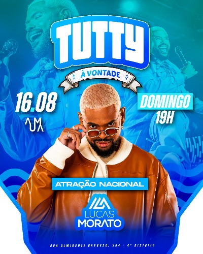 ATRAÇÃO NACIONAL :: LUCAS MORATO ::  DOMINGO 16/08 :: AUMA BAR