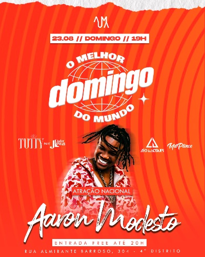 ATRAÇÃO NACIONAL :: AARON MODESTO ::  DOMINGO 23/08 :: AUMA BAR