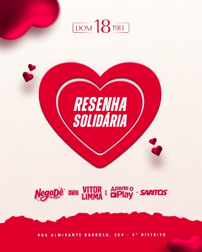 RESENHA SOLIDÁRIA : NEGO DÊ - APERTE O PLAY - VITOR LIMMA - DJ SANTOS : DOMINGO 18/10 AUMA BAR